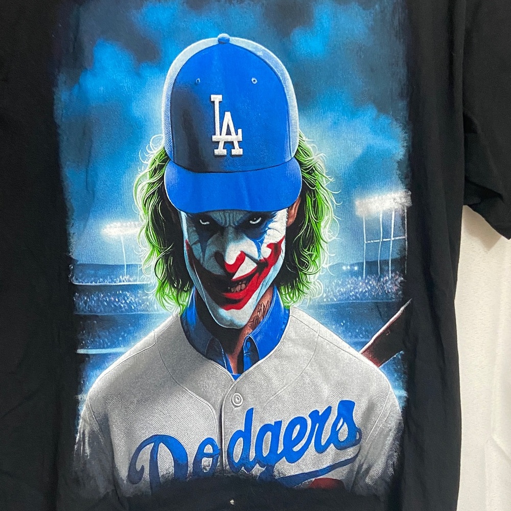 LA Dodgers Joker Graphic T-Shirt Size Large